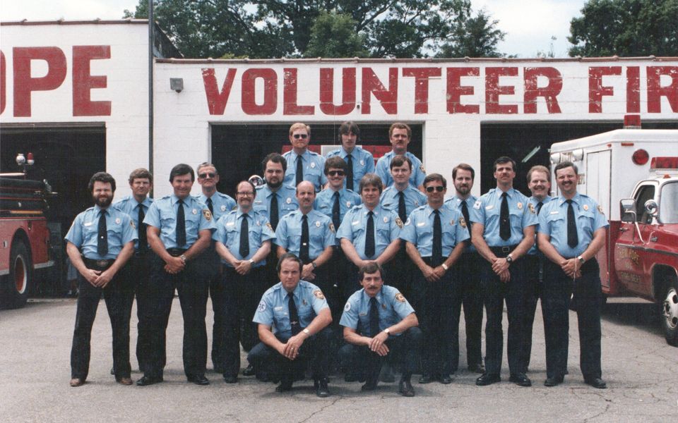 Can you find Mark in this group picture of the New Hope Volunteer Fire Department?