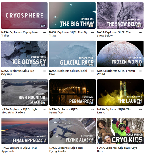 Webby award-winning NASA Explorers Cryosphere Video Series